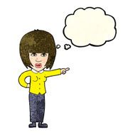 cartoon pointing annoyed woman with thought bubble N4