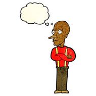 cartoon mean old man with thought bubble N3