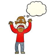 cartoon angry old man with thought bubble N40