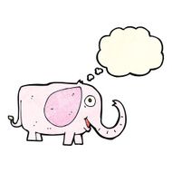 cartoon baby elephant with thought bubble N2