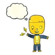 cartoon robot with thought bubble N36