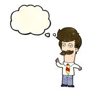 cartoon man with mustache explaining thought bubble N3