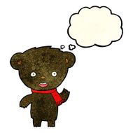 cartoon cute black bear with thought bubble N18