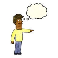 cartoon man pointing with thought bubble N53