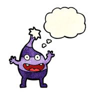 cartoon funny christmas creature with thought bubble N5