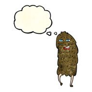cartoon monster with thought bubble N10