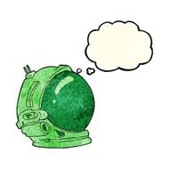 cartoon astronaut helmet with thought bubble N8