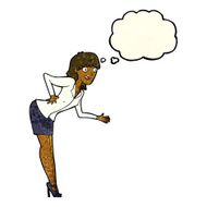 cartoon businesswoman explaining with thought bubble N3