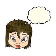 cartoon female face with thought bubble N46