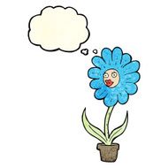 cartoon flower with thought bubble N13