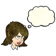 Cartoon Annoyed Woman With Thought Bubble N52