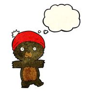 cartoon cute black bear with thought bubble N19
