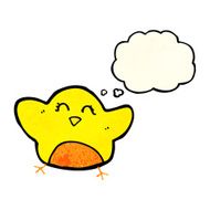 cartoon bird with thought bubble N79