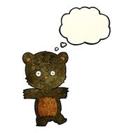 cartoon cute black bear with thought bubble N20
