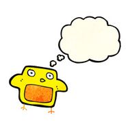 cartoon bird with thought bubble N80