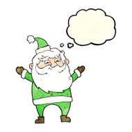 cartoon happy santa claus with thought bubble N8