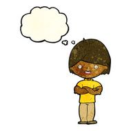 cartoon man with crossed arms thought bubble N8