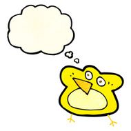 funny cartoon robin with thought bubble N4