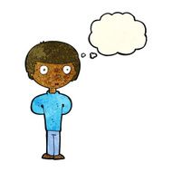 cartoon curious boy with thought bubble N12