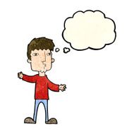 cartoon curious man with thought bubble N21