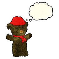 cartoon cute black bear with thought bubble N21