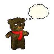 cartoon cute black bear with thought bubble N22