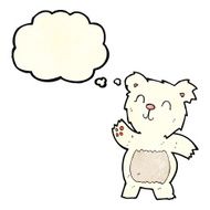 cartoon polar bear with thought bubble N19