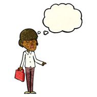 cartoon arrogant businessman pointing with thought bubble N4