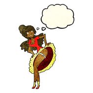 cartoon flamenco dancer with thought bubble N4