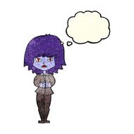 cartoon vampire woman with thought bubble N4