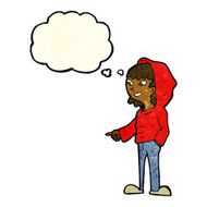 cartoon pointing teenager with thought bubble N4