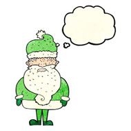 cartoon santa claus with thought bubble N49