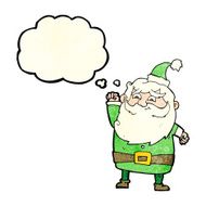 cartoon santa claus with thought bubble N50