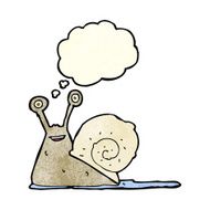 cartoon snail with thought bubble N9