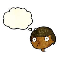 cartoon boy staring with thought bubble N6