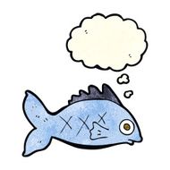 cartoon fish with thought bubble N25