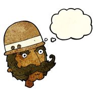 cartoon victorian big game hunter with thought bubble N4