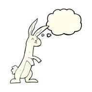 cartoon rabbit with thought bubble N27