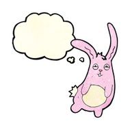 funny cartoon rabbit with thought bubble N4