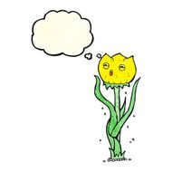 cartoon flower with thought bubble N14