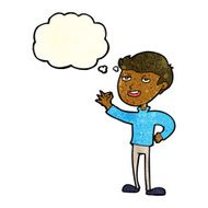 cartoon man making excellent gesture with thought bubble N4