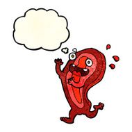 meat cartoon character with thought bubble N2