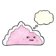 cartoon cloud with thought bubble N6