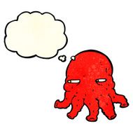 cartoon alien face with thought bubble N6