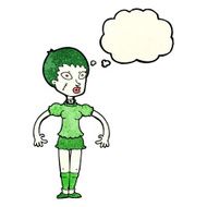 cartoon zombie monster woman with thought bubble N4