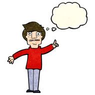 cartoon man asking question with thought bubble N14