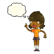 cartoon woman with idea thought bubble N67