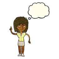 cartoon woman with idea thought bubble N68
