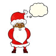 cartoon santa claus with thought bubble N51