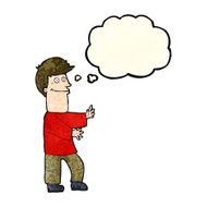 cartoon man gesturing with thought bubble N7